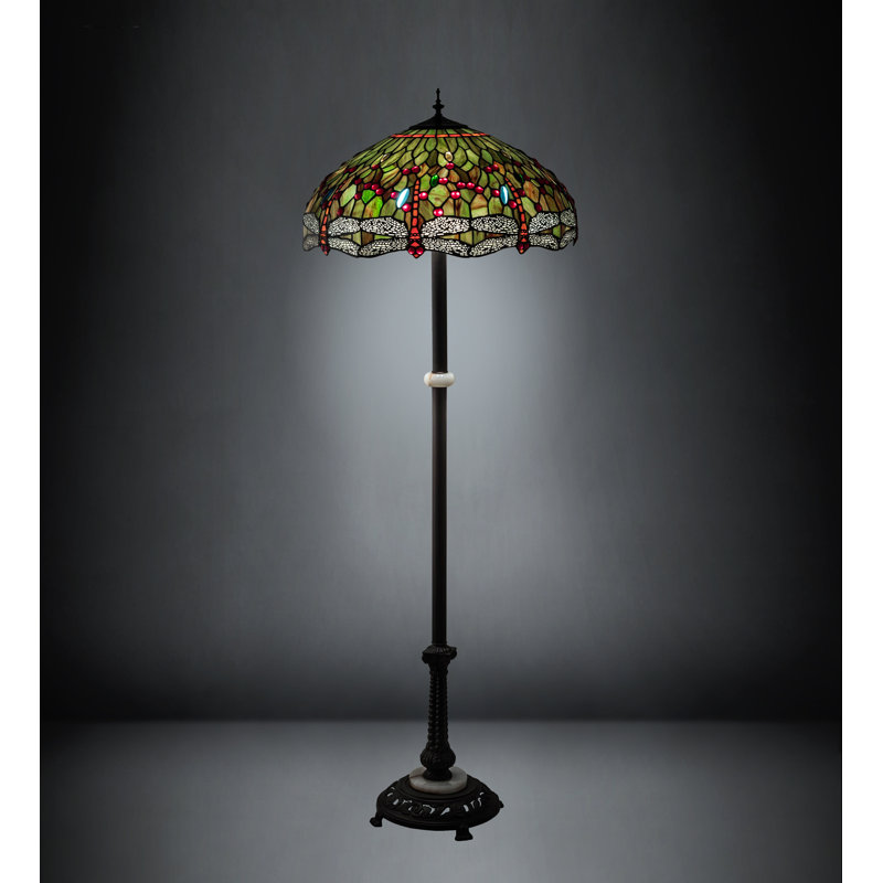 Riyad Floor Lamp, Ruby Coral/Green