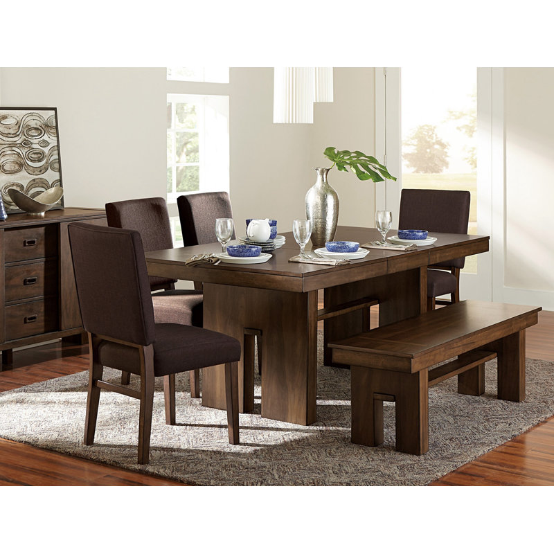 Contemporary Design Walnut Finish Dining Table