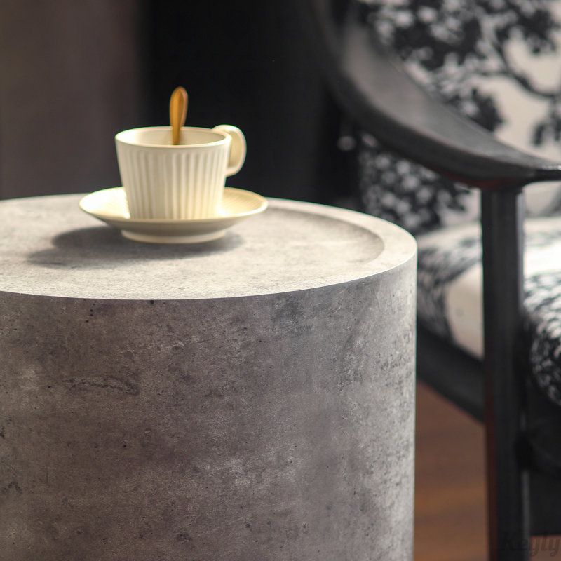 Table d'appoint d'angle moderne en faux béton, table d'appoint sans assemblage pour la chambre à coucher du salon, 15.74"