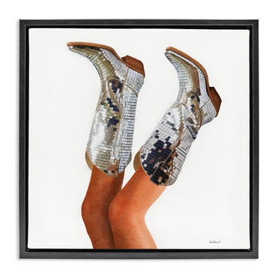 Glitzy Glam Cowgirl Boots Floating Frame, design by Amanda Greenwood