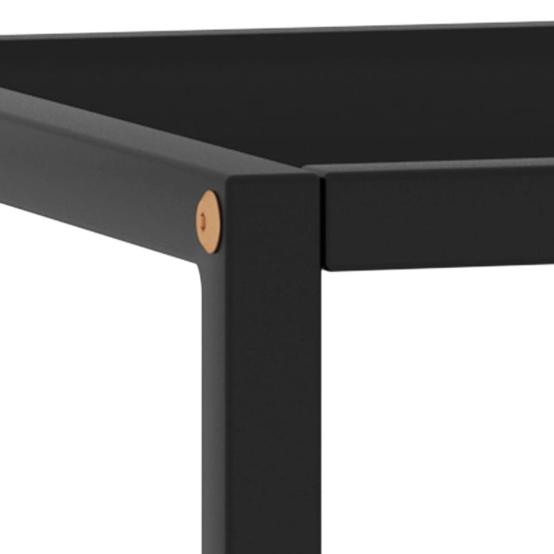 Filadelfio Glass Top Frame End Table, Black