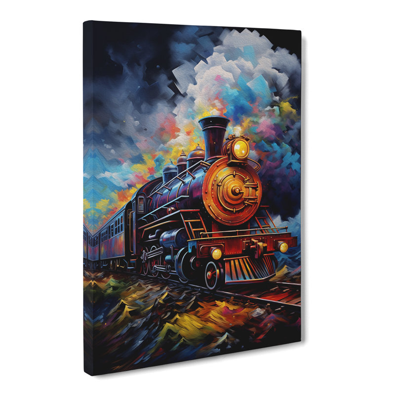 Steam Train Modern - Wrapped Canvas, 50cm H x 35cm W x 3cm D