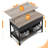 36.02in Adjustable With Crossbar, Black Side X-Shaped Metal Frame, Rectangular, Gray Washboard Coffee Table-319634840-319634843