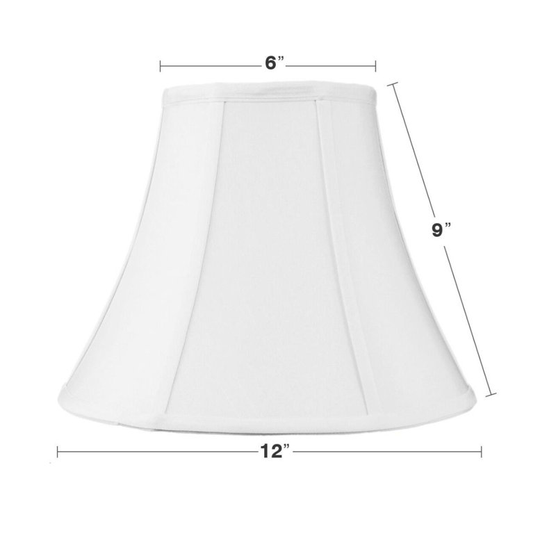 Abat-jour CLIP-ON FITTER Shantung Bell, H 10 po x l 12 po x P 12 po, Blanc