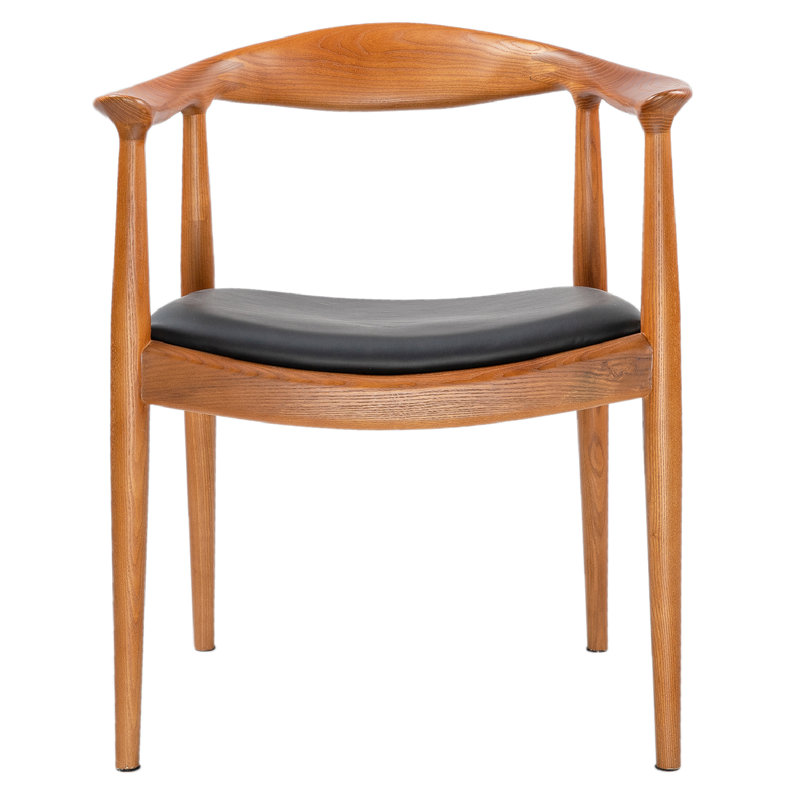 Lailyn Upholstered Dining Chair, Kennedy Armchair, Light Yellow Wood