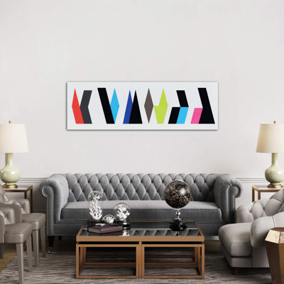 Modern Art-Six Chunk Logo 1 Piece Wrapped Canvas Panoramic Wall Art