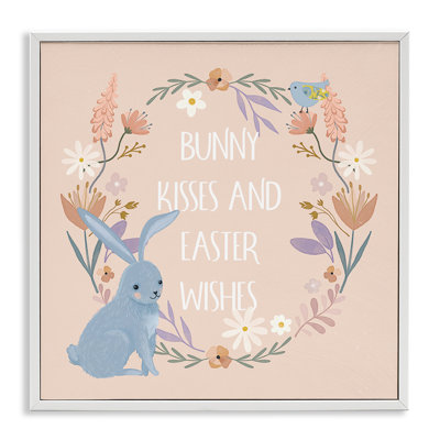 Bunny Kisses, souhaits de Pâques, estampe numérique encadrée par Nina Blue
