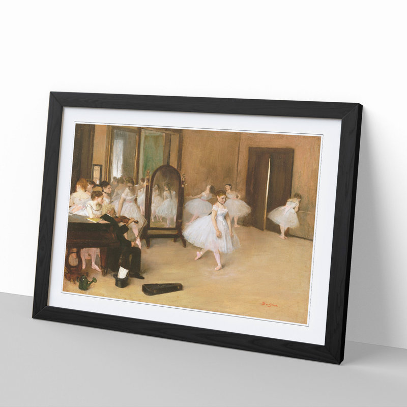 The Ballet Dancing Class by Edgar Degas - Picture Frame Painting, Black, 36cm H x 48cm W x 2cm D