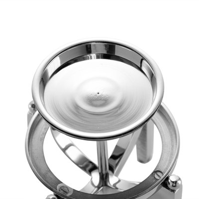 Porte-bougie Rexy Hurricane, pieds argentés minimalistes, verre transparent 16 po