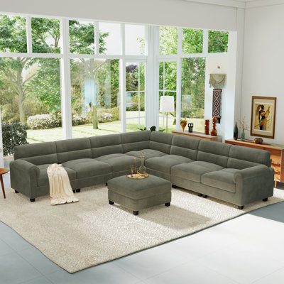 Canapé modulaire rembourré avec repose-pieds Dona