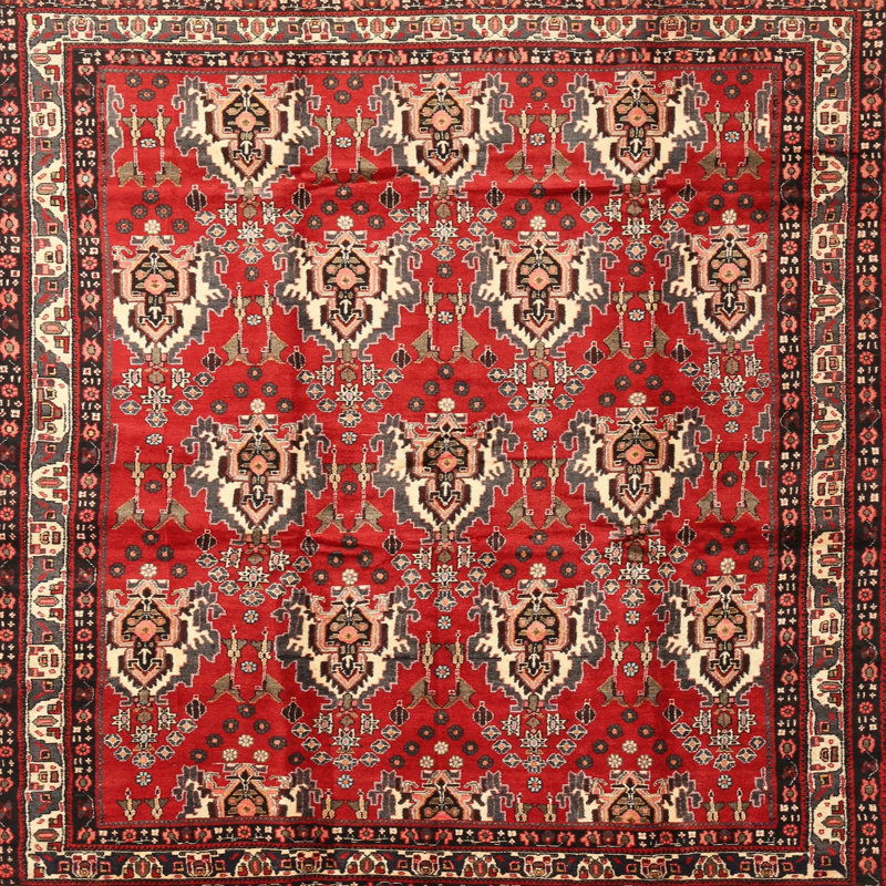 Tapis rouge à motif sud-ouest, Rond 4 pi
