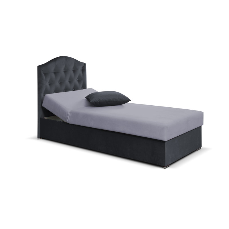 Carmel Twin Platform Bed with Mattress by Harriet Bee, Gray