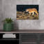 Golden Puma Alert Abstract Contemporary Cat Lion Mountain Nature Wall Art Print-1259553258