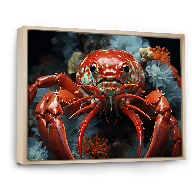 «Modern Modern Red Mantis Shrimp», reproduction sur toile, Cadre naturel flottant, H 30 po x l 40 po