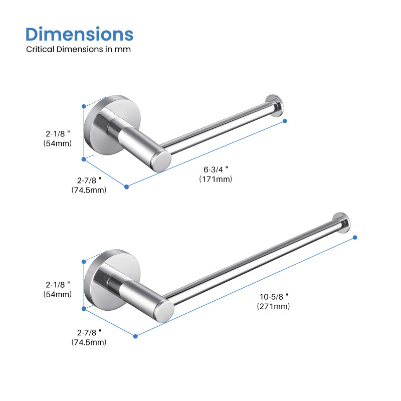 Circular 2 - Piece Bathroom Hardware Set, Chrome