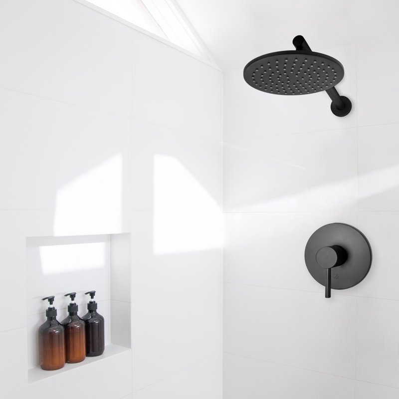 Complete Shower System with Rough-in Valve, Matte Black