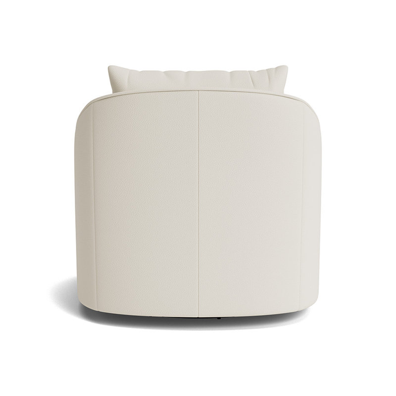 Laurel Upholstered Swivel Armchair, Greenwich Performance Leather - Cream