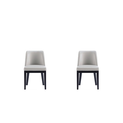 Gansevoort Vegan Leather Upholstered Solid Wood Parsons Chair by Manhattan Comfort