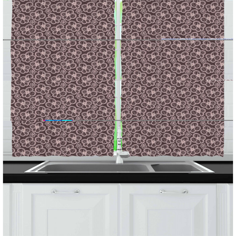 Floral Tailored Kitchen Curtain