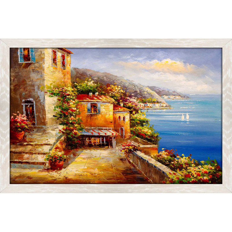 «Colorful Sea III», reproduction encadrée, H 21,5 po x l 27,5 po x P 0,75 po, Cadre crème délavé