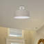 Grey Linen Semi Flush Ceiling Light with Chrome Base and White Diffuser By 17 Stories-800992871