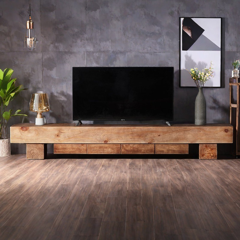 Nordic style simple log TV cabinet, 94.48"