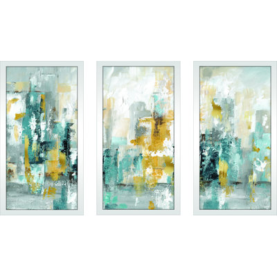 « city views ii », ensemble de 3 reproductions d’art encadrées