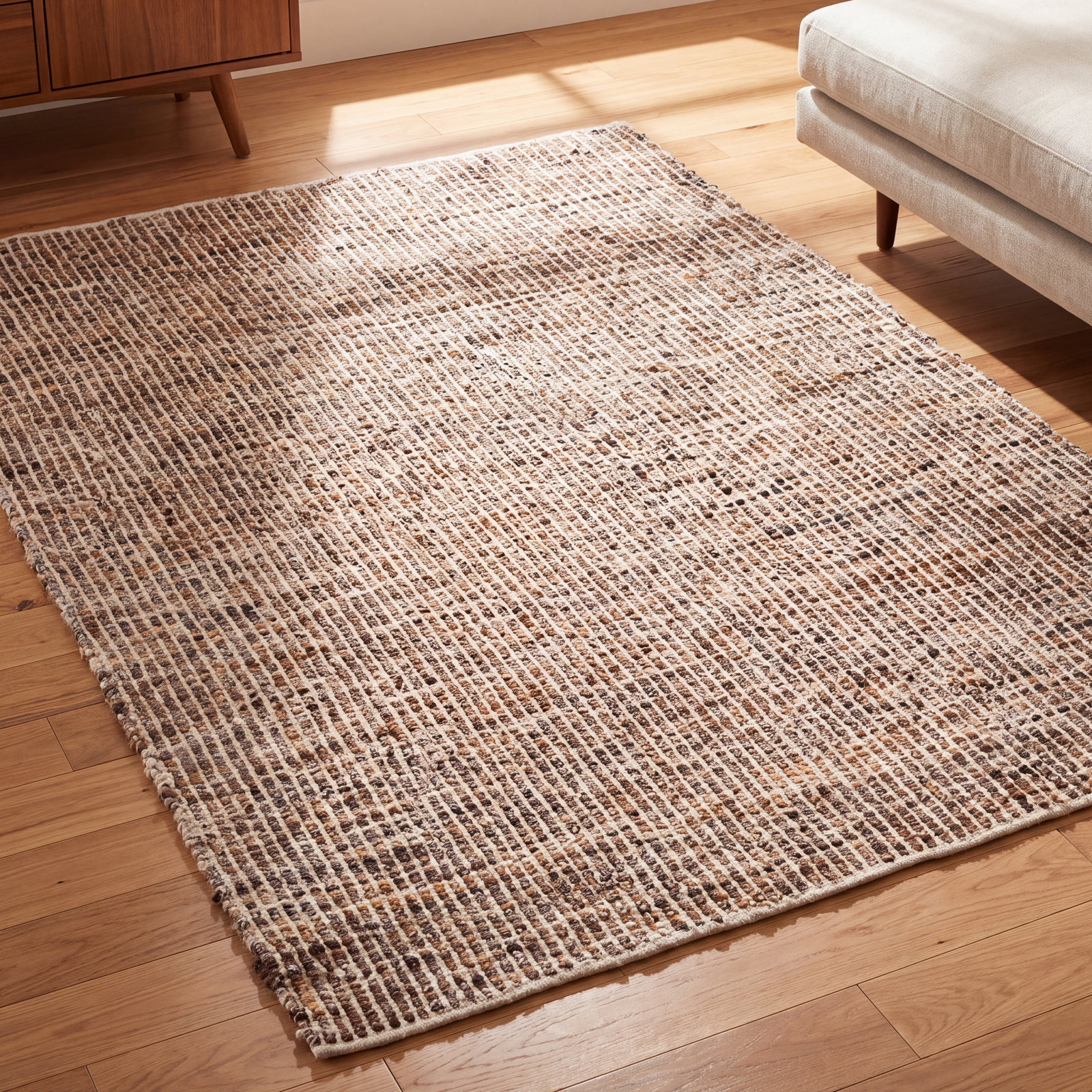 Murdock Ivory Taupe Jute Rug, Rectangle 5' x 8'