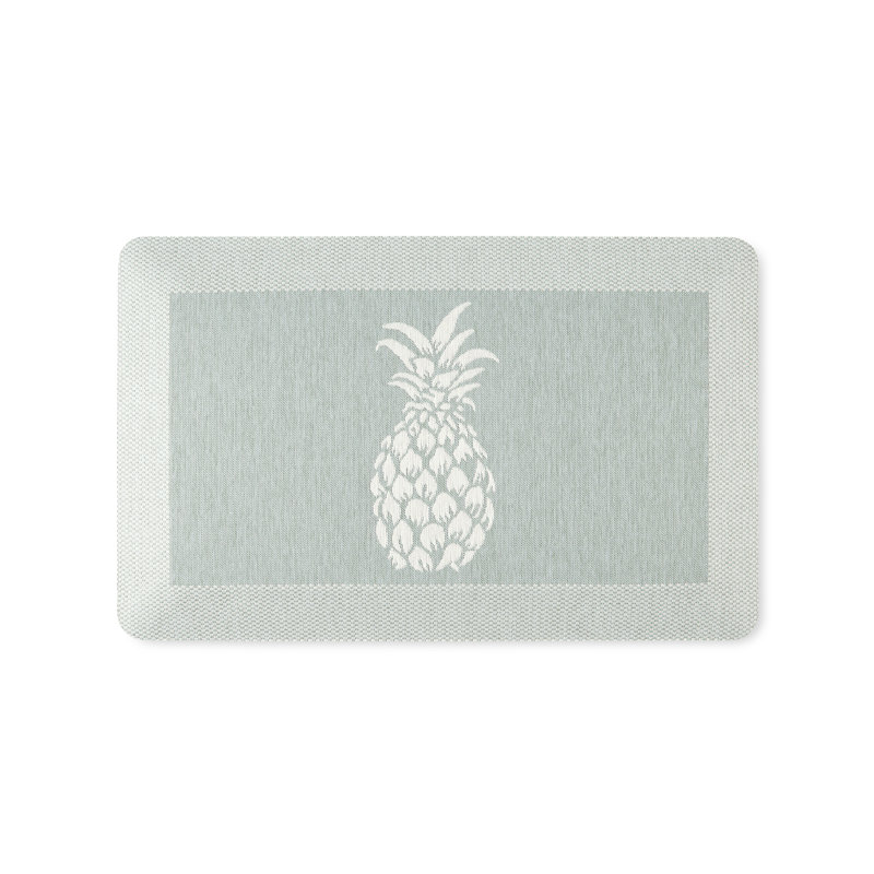 Mint Green Pineapple Anti-Fatigue Kitchen Mat, 19.6" x 32"