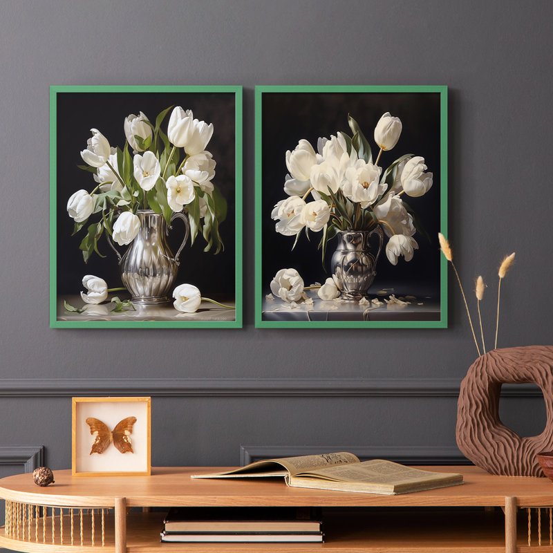 Série FLORAL DCCD - reproduction encadrée de qualité supérieure - prête à être accrochée - aucun clou requis - aucun clou requis