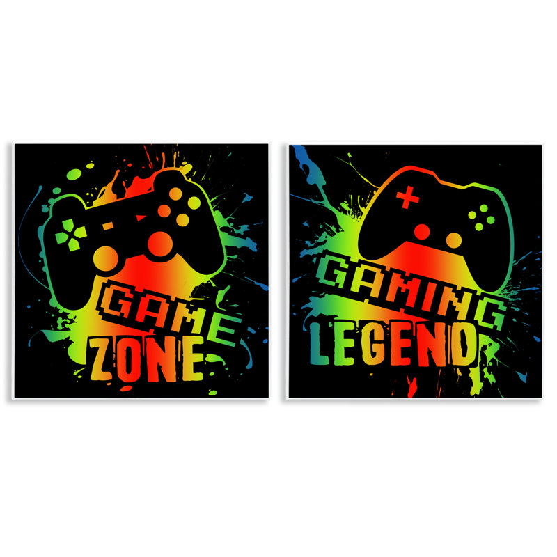 Gradient Gaming Phrases 2pc Wall Plaque Set, design by Marcus Prime