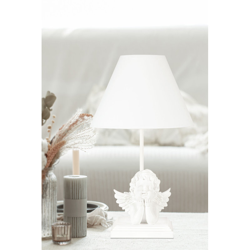 Lampe de table 16,5 po, Blanc, Blanc