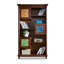 Bibliothèque rustique en bois massif avec armoires décoratives peintes