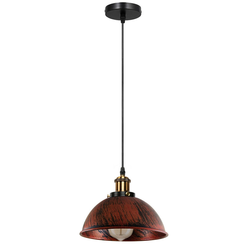 Arroyo 1 - Light Black Dome Pendant, Rustic Red