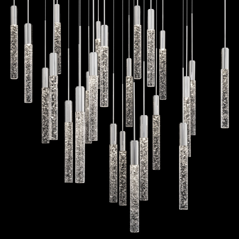 Magic LED Pendant, Polished Nickel, 11.6" H x 28" W x 28" D, 25