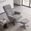 Fauteuil inclinable pivotant en chenille avec repose-pieds, fauteuil moderne, repose-pieds ergonomique, manuel, inclinable, repose-pieds, chambre à coucher, salon, lecture, bureau, gris clair