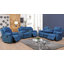Ensemble de salon inclinable 2 pièces en similicuir noir avec console de rangement et porte-gobelets-2065825655