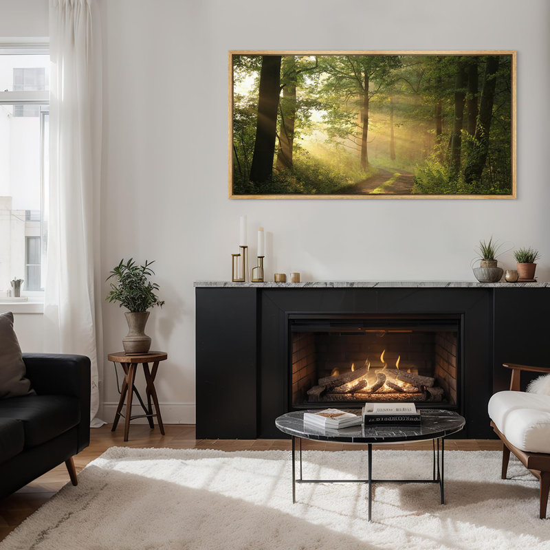 «Nature Landscape Enchanted Forest Sunrise», reproduction d'art sur toile, Naturel, H 30 po x l 60 po