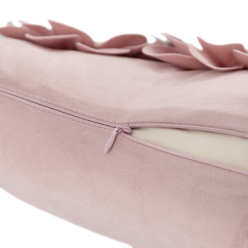 Sunflower Lumbar Rectangular Indoor/Outdoor Pillow Cover, Rose Gold/White