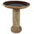 Ashik Freestanding Ceramic Outdoor Bird Bath with UV-Resistant Brown Lava Finish
