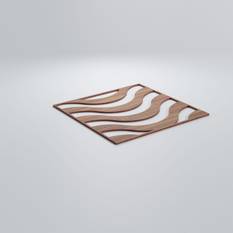 Panneaux muraux décoratifs en bois Parker, Noyer, H 23,375 po x l 23,375 po x P 0,375 po