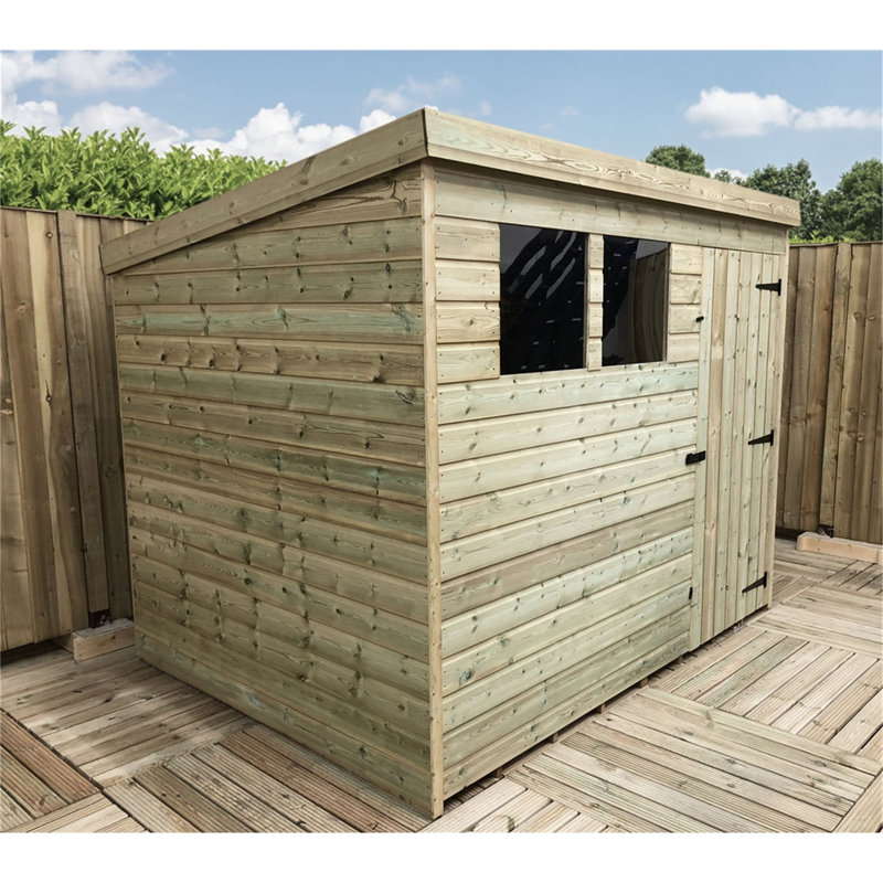 Wakely 9 ft. W x 5 ft. D Solid Wood Garden Shed