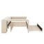 Lit plateforme tapissier pleine grandeur avec tablettes, bureau, station de charge et lit gigogne-1556413733
