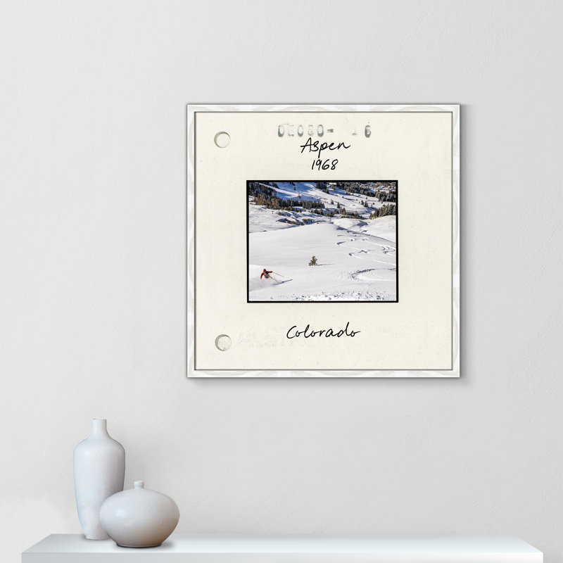 Aspen Print par CAD Designs, 27.5'' W x 27.5'' H, Framed Print, White Woodgrain