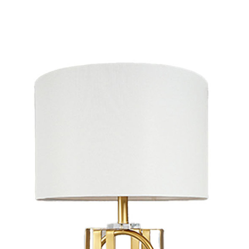 Ensemble de 2 lampes de table Limy, abat-jour blanc, base dorée et chromée, 29 pouces Limy