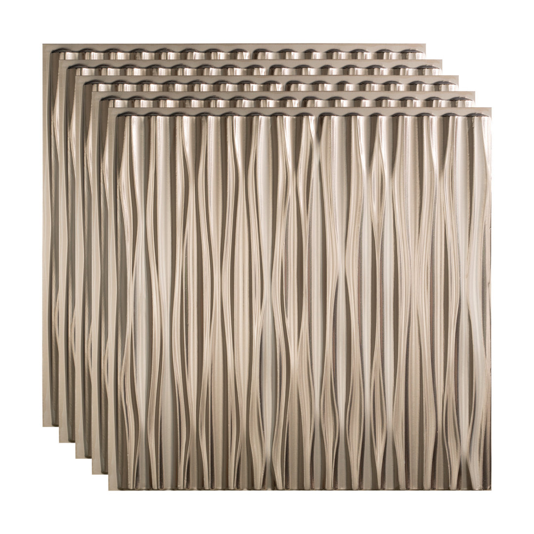 23'' L x 23'' W Embossed Vinyl Glue Up Ceiling Tile (Set of 5) Fasade 
