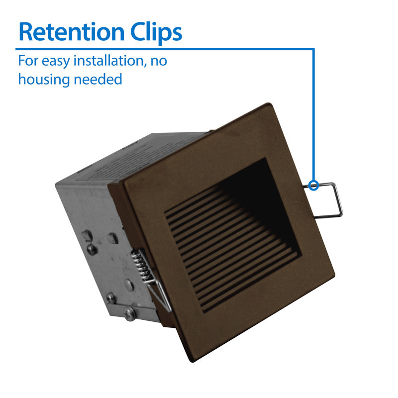 Oil-Rubbed Bronze Square LED Step Light with Frosted Glass