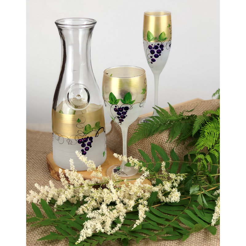 Grapes 'n Vines 33oz. Glass Beverage Dispenser