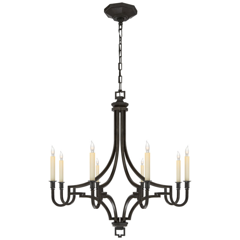 Chapman & Myers Mykonos Chandelier, Aged Iron, 29" H x 27.5" W x 27.5" D