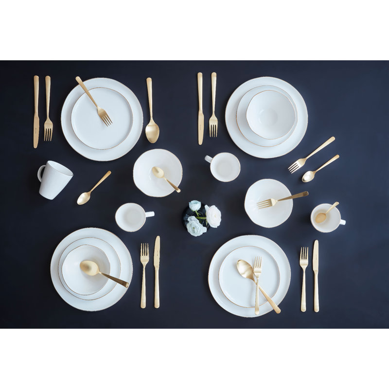Canvas Home Abbesses Coloured Rim Porcelain Appetizer Plate, Gold